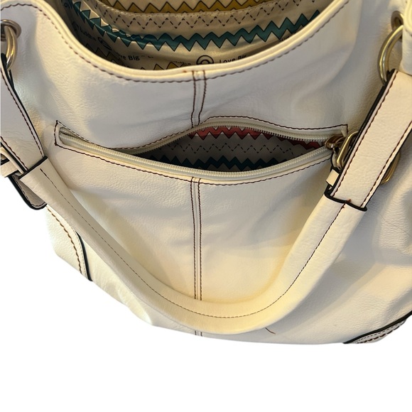 Big Buddha large White Leather tote NWOT - Picture 3 of 6